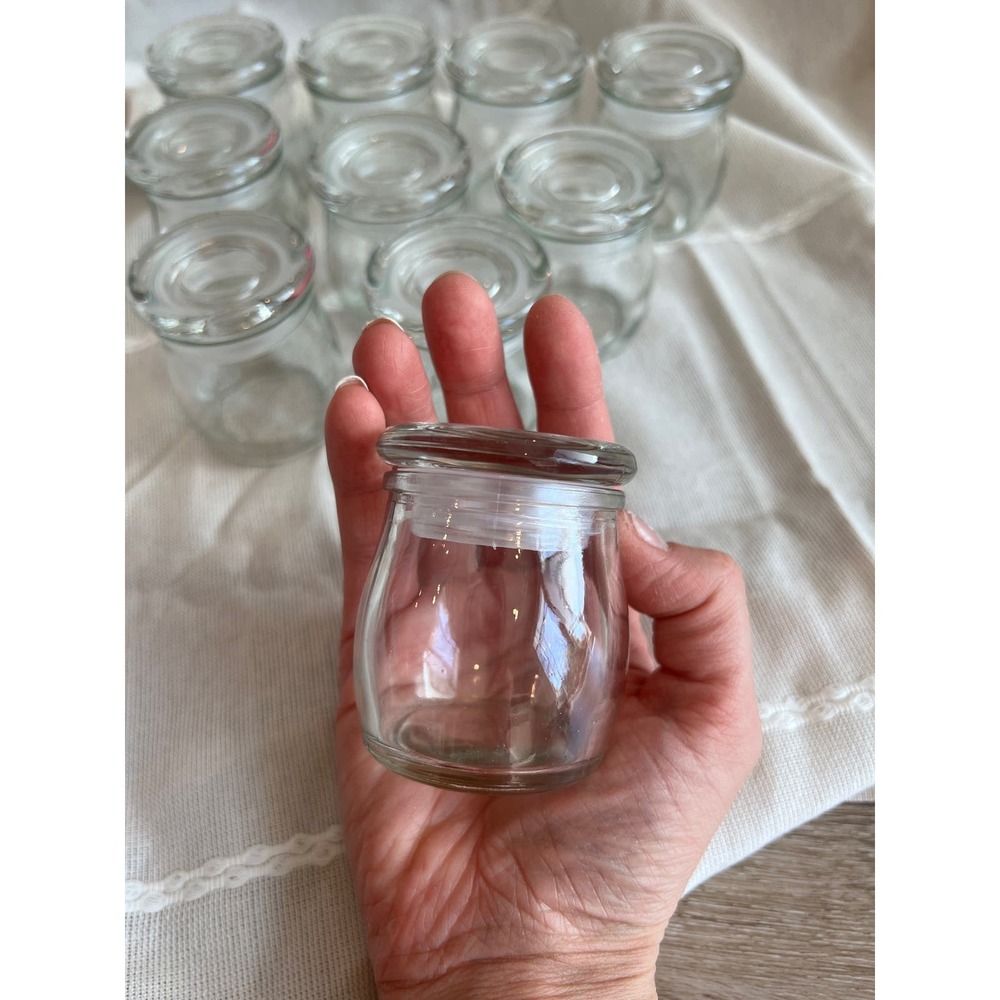 10 glass Apothecary jars with glass lid 2 ounce glass jar for candles